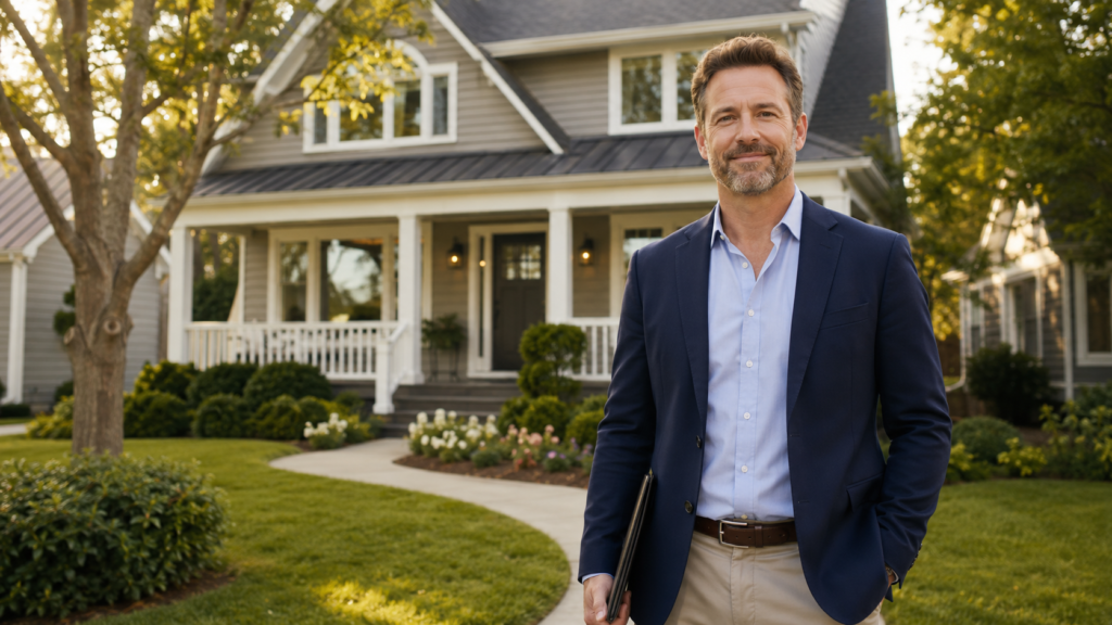 mortgage broker outside of a new homne