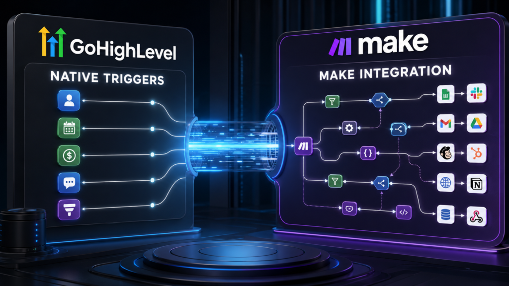 photo of gohighlevel native triggers vs make integration