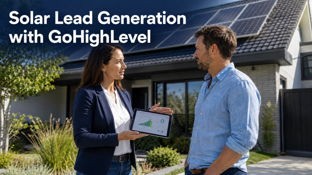 Solar saleswoman talking with a man outside a home